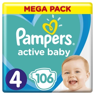 Підгузки Pampers Active Baby Maxi 4 (9-14 кг) 106 шт. (8001090951014) зображення 1