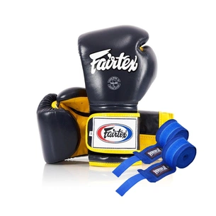 Боксерські рукавички Fairtex BGV9 Mexican Blue/Yellow 18 унцій (бинти в комплекті) (BGV9_Mexican_18oz_Blue/Y) зображення 1