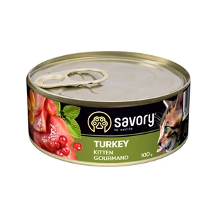 Вологий корм для кішок Savory Cat Can Kitten (індичка) 100 г (4820232630679) зображення 1
