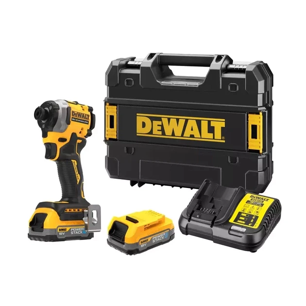 Шуруповерт DeWALT 18 В XR Li-lon PowerStack 2x1.7Ah, 206 Нм, кейс TSTAK (DCF850E2T) - изображение 1
