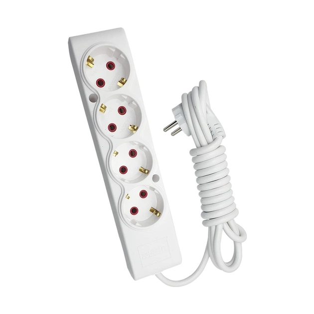 Мережевий подовжувач TECCO 3м 4 поста white (8681277842108) - зображення 1