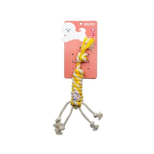 Іграшка для собак MISOKO&CO Мотузка з стрічкою жовта 33 см (MSKAKDT5905-G) зображення 1