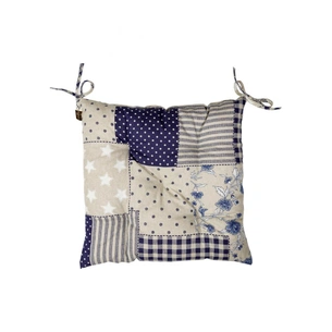 Подушка на стілець Прованс Печворк синій Господиня 40х40 см (4823093451155) зображення 1