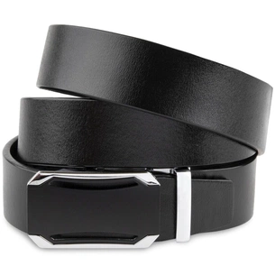 Ремінь Vintage Чоловічий з чорною вставкою на пряжці Чорний (20255) зображення 1