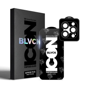 Скло захисне Armorstandart Supreme Plus Black Icon Apple iPhone 15 Pro Max (ARM71140) зображення 1