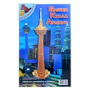 Збірна модель Мир деревянных игрушек Башня Куала Лумпур (П100) зображення 1