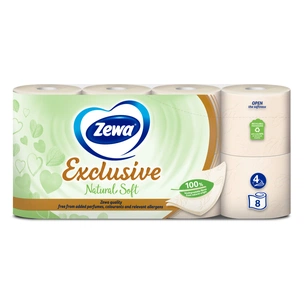 Туалетний папір Zewa Exclusive Natural Soft 4 шари 8 рулонів (7322541361246) зображення 1