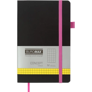 Книга записная Buromax Concept 125x195 мм 96 листов в клетку обложка из искусственной кожи Розовая (BM.291162-10) изображение 1