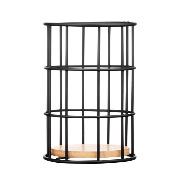 Підставка для кухонного приладдя Ardesto Midori 11х11х17см, метал, бамбук, чорний (AR0905B) - picture 3