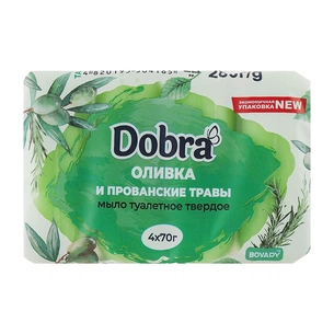 Тверде мило Dobra Оливка і прованські трави 4 x 70 г (4820195504185) зображення 1