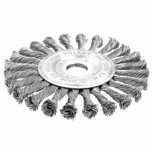 Щітка для електроінструменту Tolsen дискова плетена 125 мм х 22.2 мм, стальний дріт 0.3 мм (77533) зображення 1