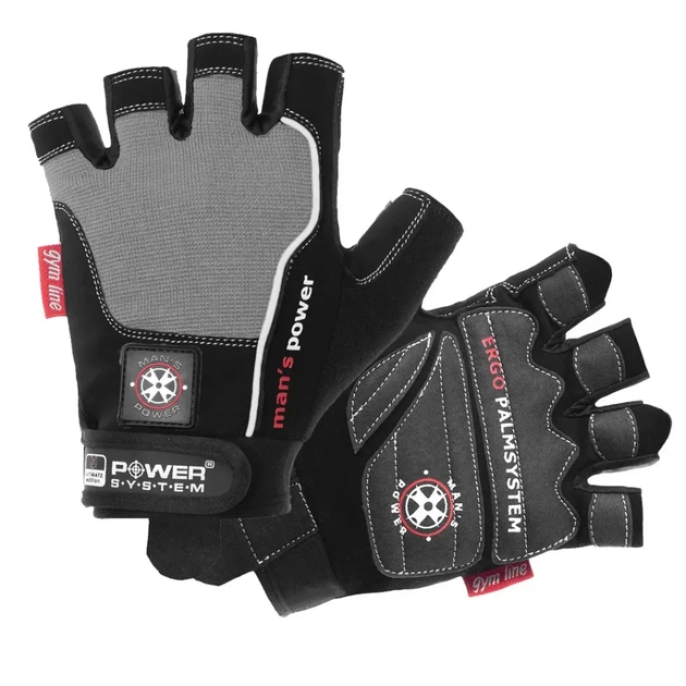 Рукавички для фітнесу Power System Mans Power PS-2580 Black/Grey M (PS-2580_M_Black-grey) - зображення 1