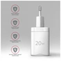 Зарядний пристрій AXAGON 1xUSB QC3.0 + 1xUSB-C PD20W white (ACU-PQ20W) - зменшене зображення 6
