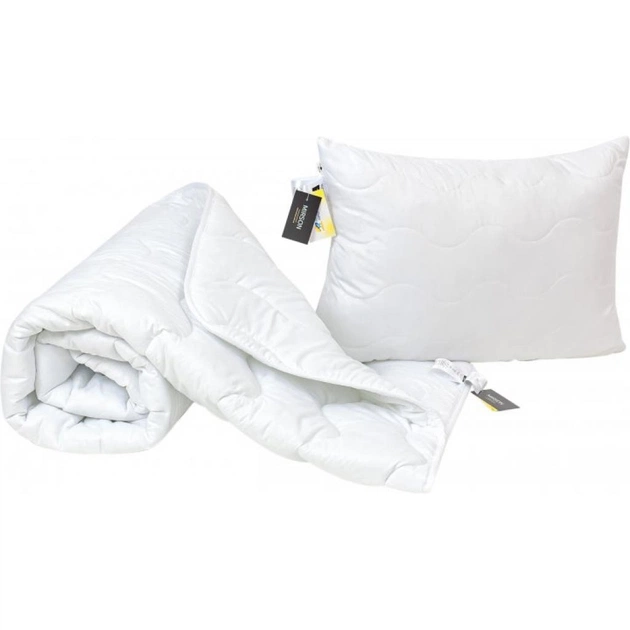 Ковдра MirSon Набір вовняний №1675 Eco Light White 140х205 + подушка (2200002656542) - изображение 1