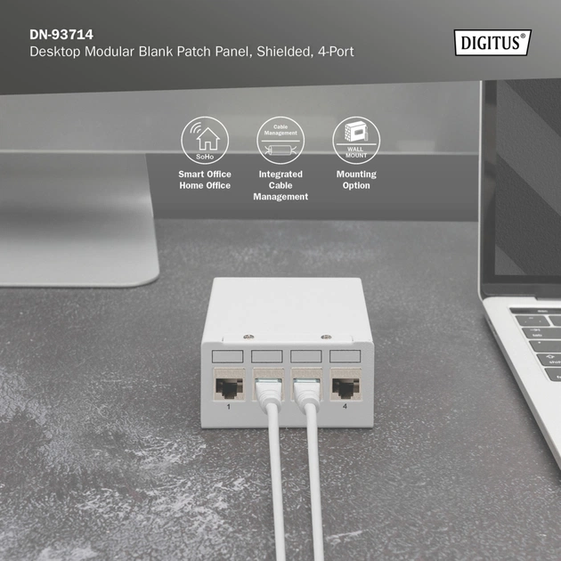 Патч-панель настільна, 4 порти, модульна Digitus (DN-93714) - picture 10