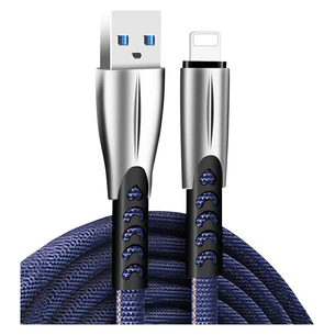 Дата кабель USB 2.0 AM to Lightning 1.0m zinc alloy blue ColorWay (CW-CBUL010-BL) зображення 1