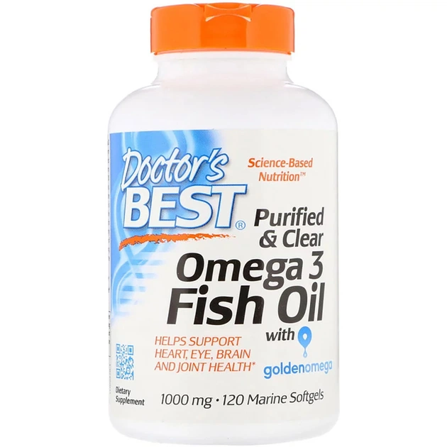 Жирные кислоты Doctor's Best Рыбий жир Омега-3, Omega 3 Fish Oil with Goldenomega, 1000 (DRB-00478) - изображение 1
