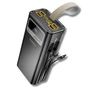 Батарея універсальна HOCO 30000mAh Plentiful 22.5W, built-in cables, LED, Black (DB58 / 715030) - зменшене зображення 2