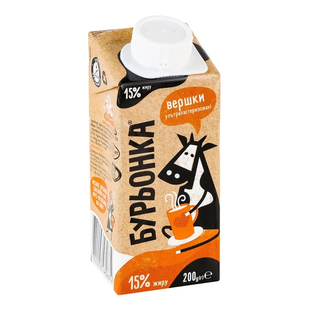 Вершки Бурьонка ультрапастеризовані 15% 200 г (br.82674) - picture 5