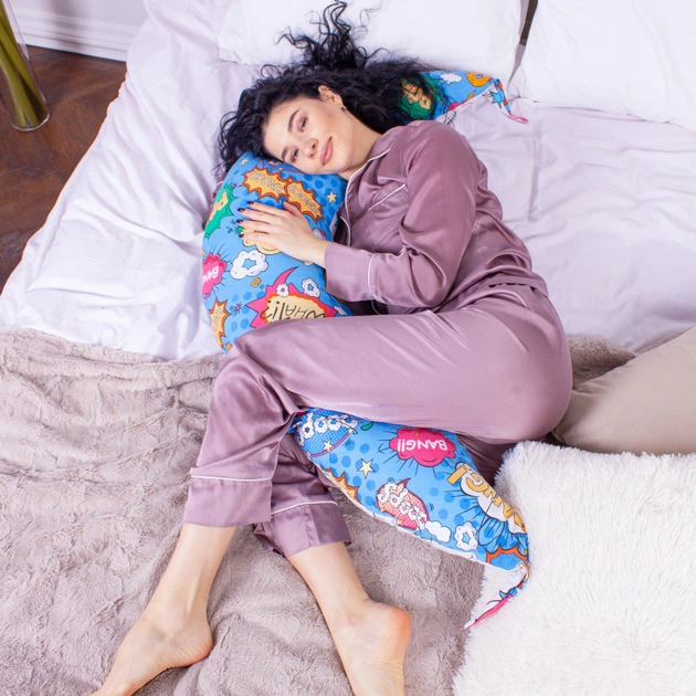 Подушка MirSon для вагітних та годування №8330 Print Line 17-0511 Bombs Бязь 30х170х20 см (2200006200550) - picture 5