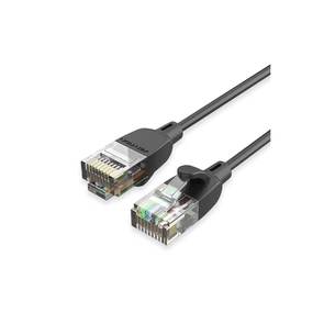 Патч-корд 0.5м, UTP cat 6A RJ-45 slim black Vention (IBIBD) зображення 1