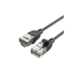 Патч-корд 0.5м, UTP cat 6A RJ-45 slim black Vention (IBIBD) - зменшене зображення 1