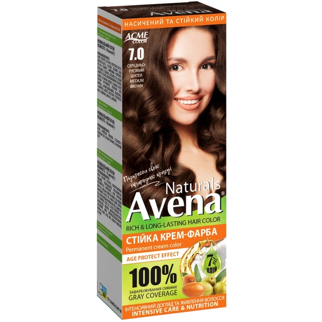 Фарба для волосся Acme Color Avena Naturals Стійка 7.0 - Medium Brown (4823115503114) - зображення 1