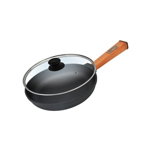 Сковорода Brizoll Optima чавунна з ручкою та скляною кришкою 220х40 мм (O2240-P-C) зображення 1