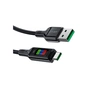 Дата кабель USB 2.0 AM to USB-C 1.2m 3A nylon with LED C7-04 black Acefast (6974316282785) - зменшене зображення 3