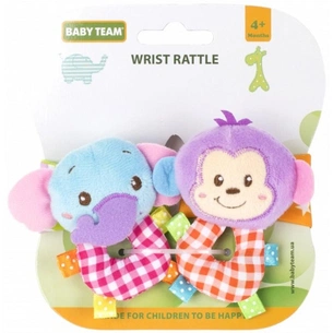Брязкальце Baby Team Брязкальце-браслет Слоник+Мавпочка (8504_Слоник) зображення 1