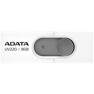 USB флеш накопичувач ADATA 8GB UV220 White/Gray USB 2.0 (AUV220-8G-RWHGY) зображення 1