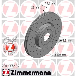 Гальмівний диск ZIMMERMANN 250.1372.52 зображення 1