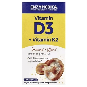 Вітамін Enzymedica Вітамін D3 + Вітамін K2, 60 капсул (ENZ-10129) зображення 1
