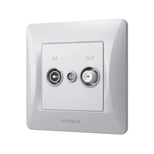 ТВ розетка Videx BINERA TV + SAT кінцева срібний шовк (VF-BNSK2TVSATE-SS) изображение 1