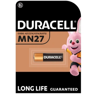 Батарейка Duracell MN27 12V спеціалізована лужна, A27/27A/V27A/8LR732, 1 шт. в упаковці (5007388) изображение 1