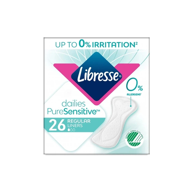 Ежедневные прокладки Libresse Pure Sensitive Normal 26 шт. (7322541161914) - изображение 1