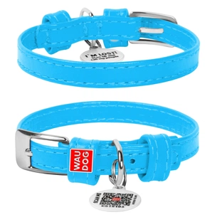 Нашийник для тварин WAUDOG Glamour з QR паспортом без прикрас M Ш 25 мм блакитний (33042) зображення 1
