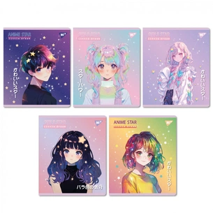 Зошит Yes Anime star А5 18 аркушів клітинка (767514) зображення 1