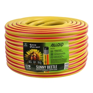 Поливочный шланг Alloid армированный, 3-слойный, Sunny Beetle, 3/4", 50м (WH-63315) изображение 1
