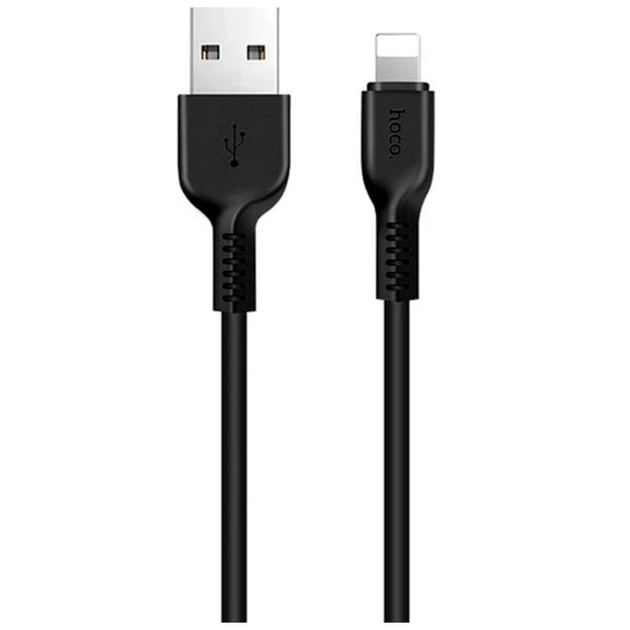 Дата кабель USB 2.0 AM to Lightning 2.0m 2A X20 black HOCO (6957531068860) - зображення 1