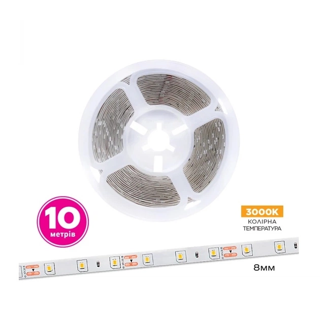 Світлодіодна стрічка ELM 2835 60LED IP20 3000K 10м (19-0013-10) - зображення 1