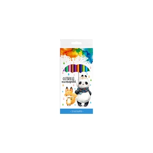 Олівці кольорові Школярик Тригранні 12 кольорів (139SH-12) зображення 1