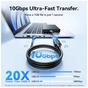 Дата кабель USB 3.2 AM/AF 2.0m 10Gbps PVC black Vention (CBOBH) - зменшене зображення 4