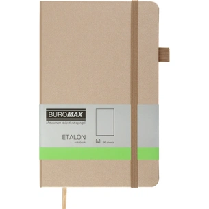 Книга записная Buromax Etalon 125x195 мм 96 листов без линовки обложка из искусственной кожи Золотая (BM.291060-23) изображение 1