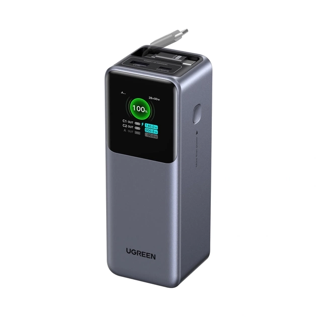 Батарея універсальна Ugreen 20000mAh 165W with Retractable Cable (PB726 55987B) - picture 1