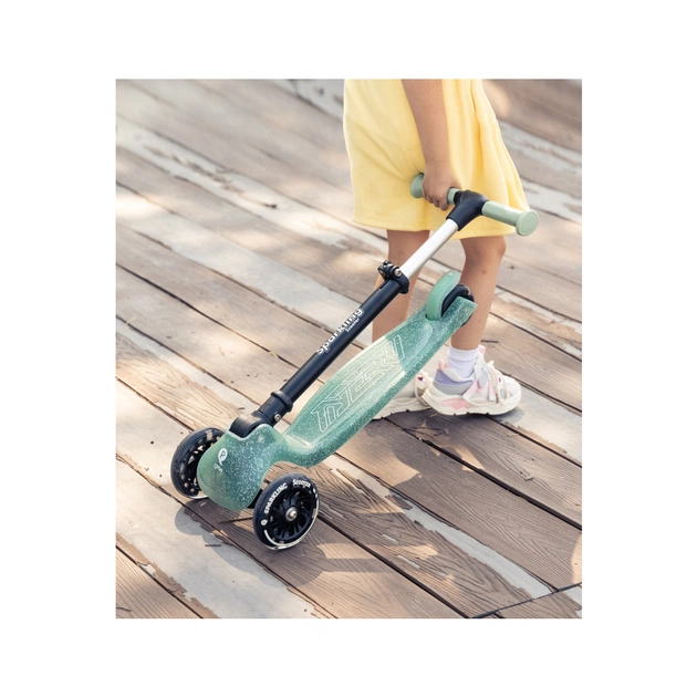 Самокат QPlay Sparkling триколісний дитячий з LED підсвіткою колес Green (ST006SparklingGreen) - изображение 7