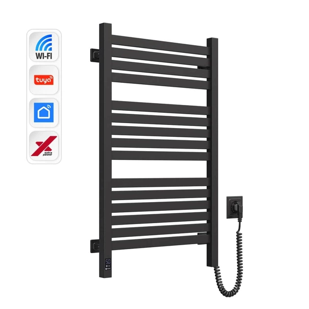 Сушарка для рушників Navin Авангард Х, 800х480, Wi-Fi, чорний муар, правобічна (12-272055-4880) - зображення 3