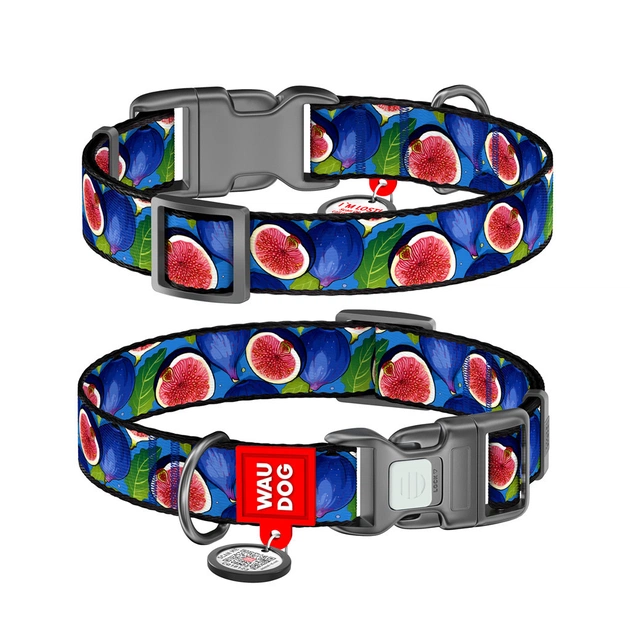 Нашийник для тварин WAUDOG Nylon з QR паспортом "Інжир" пластиковий фастекс XL (283-4053) - зображення 1