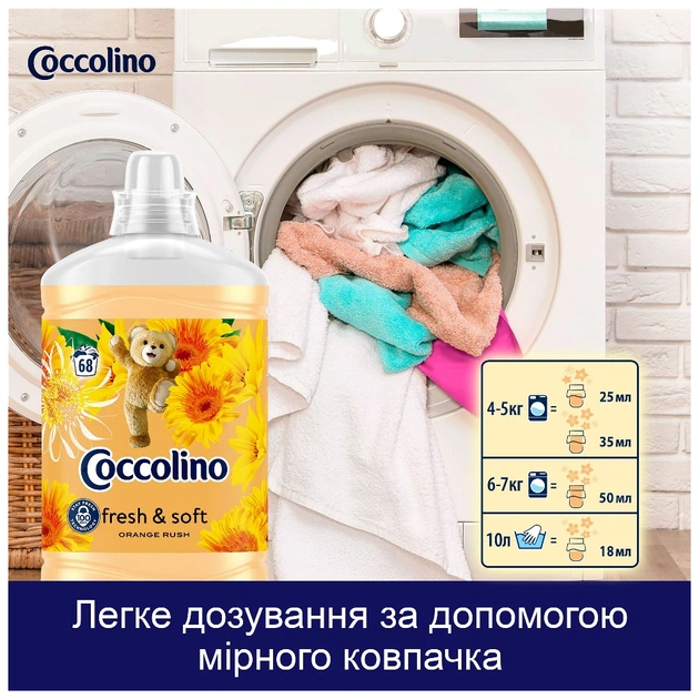 Кондиціонер для білизни Coccolino Fresh & Soft Orange Rush 1.7 л (8720181410659) - изображение 8