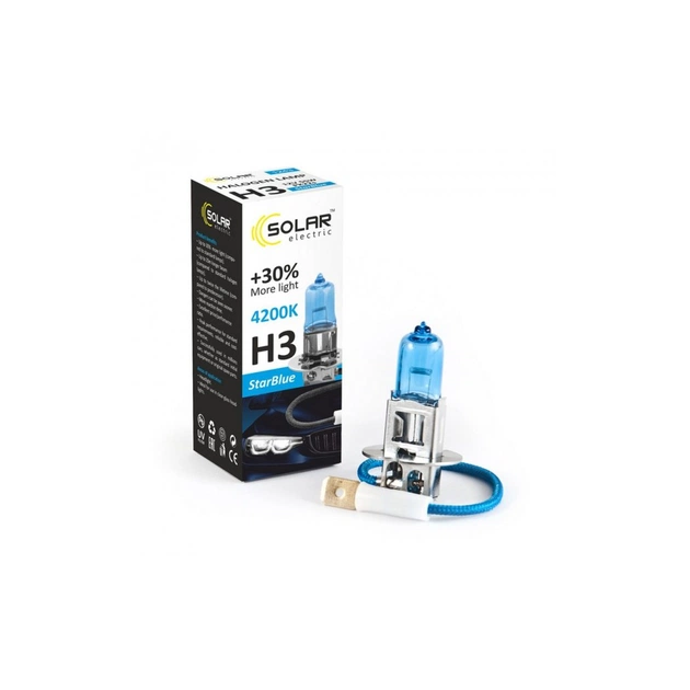 Автолампа SOLAR H3 12V 55W PK22s StarBlue 4200K (1243) - изображение 4